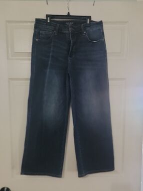 Judy Blue Dark Blue Cropped Wide-Leg Jeans